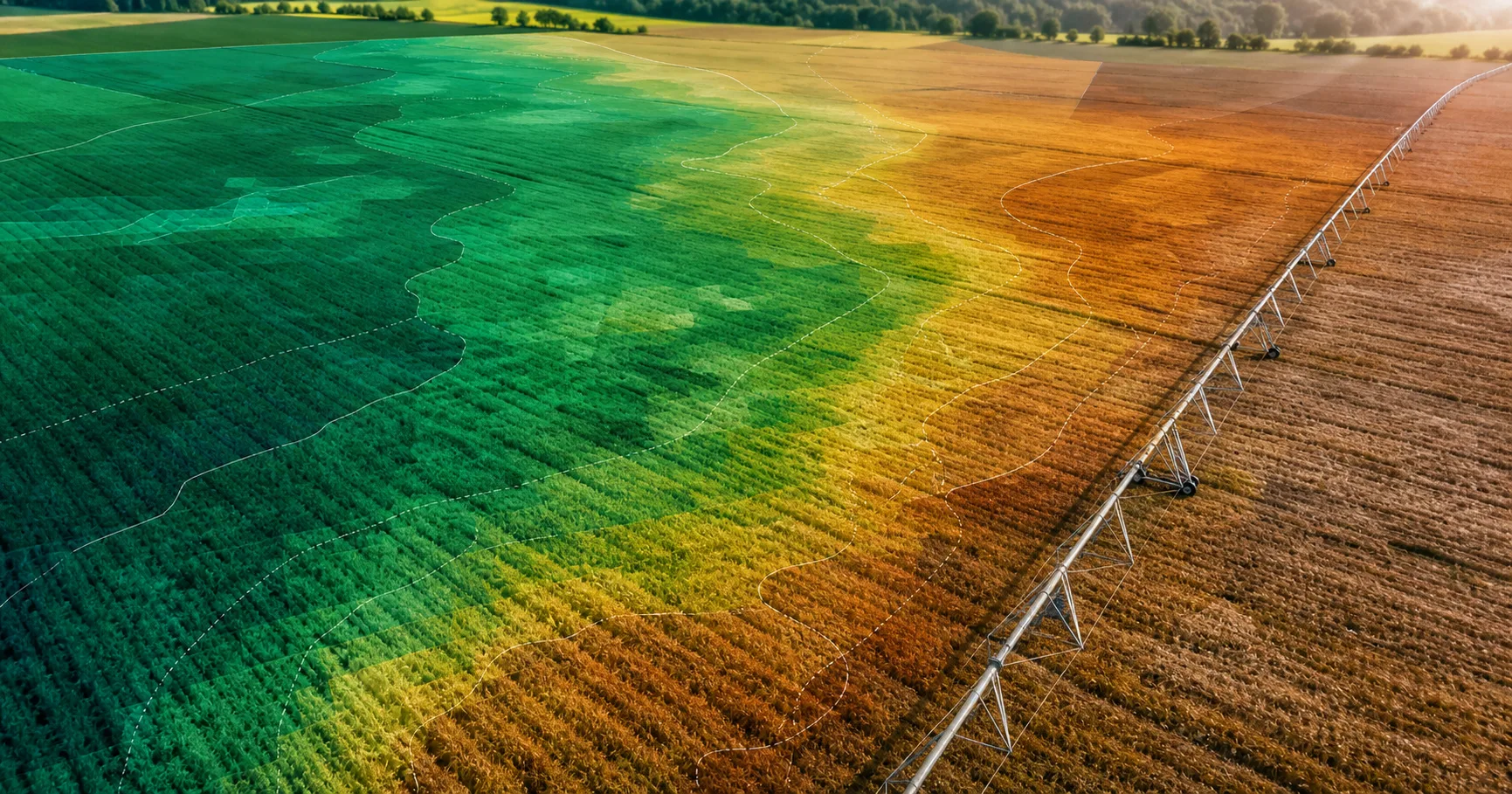 Feld mit Feuchte- und Wasserstress-Überlagerung